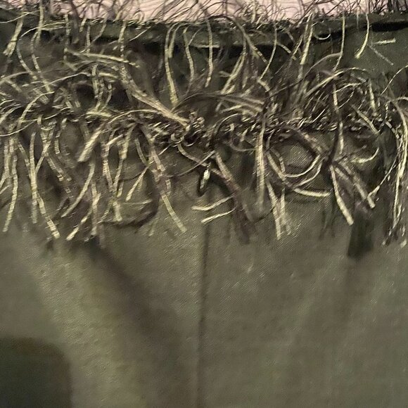 VINTAGE ARMANI EXCHANGE WOOL DETAILED FEATHER FEATURE COCKTAIL DRESS SIZE 10 - Picture 4 of 12